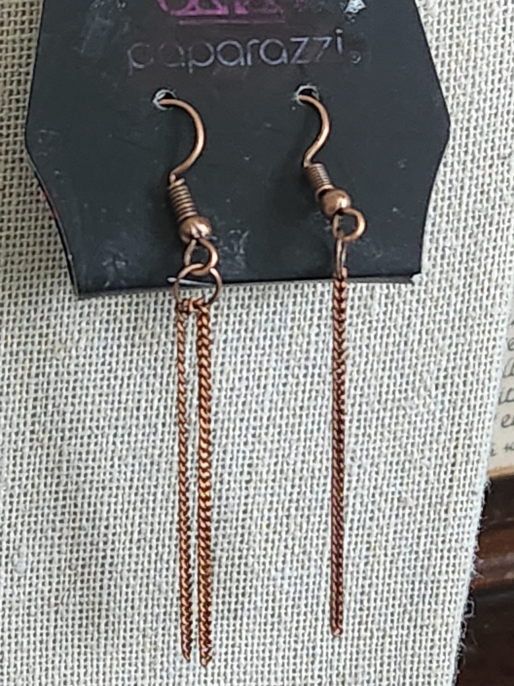 Copper-Tone Double Chain Dangle Earrings